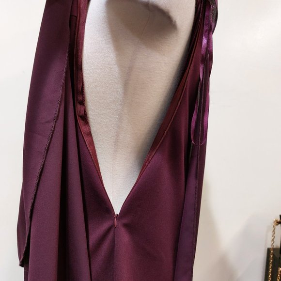 💥CHIC & SEXY💥VENUS One Shoulder Asymmetrical Cape Dress in Plum - Picture 8 of 12